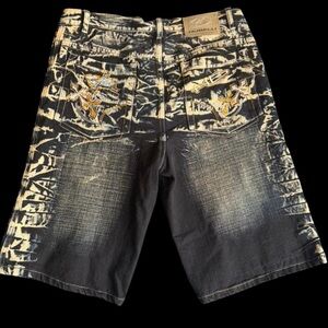 Hubelli Athletic Black and Cream Jean Shorts